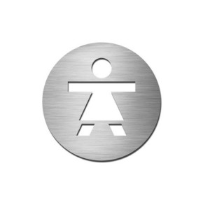 PICTOGRAMME ROND WC DAME - INOX