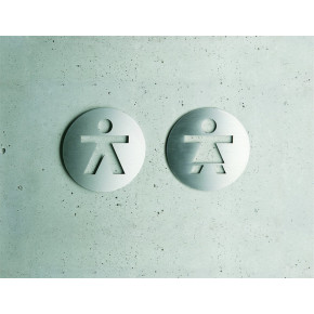 PICTOGRAMME ROND WC DAME - INOX