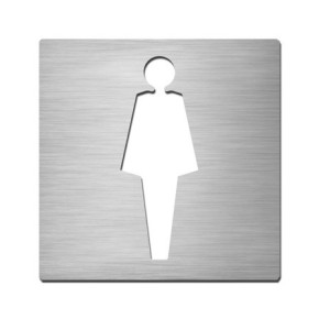 PICTOGRAMME CARRÉ WC DAME - INOX