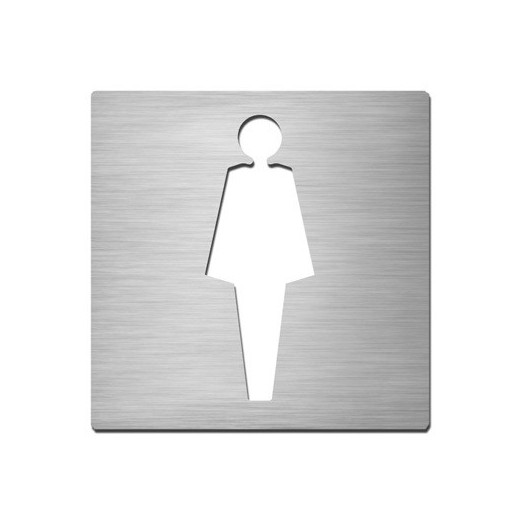 PICTOGRAMME CARRÉ WC DAME - INOX