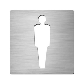 PICTOGRAMME CARRÉ WC HOMME - INOX