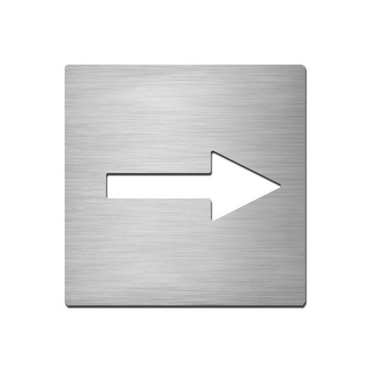 PICTOGRAMME CARRÉ DIRECTION 90° - INOX